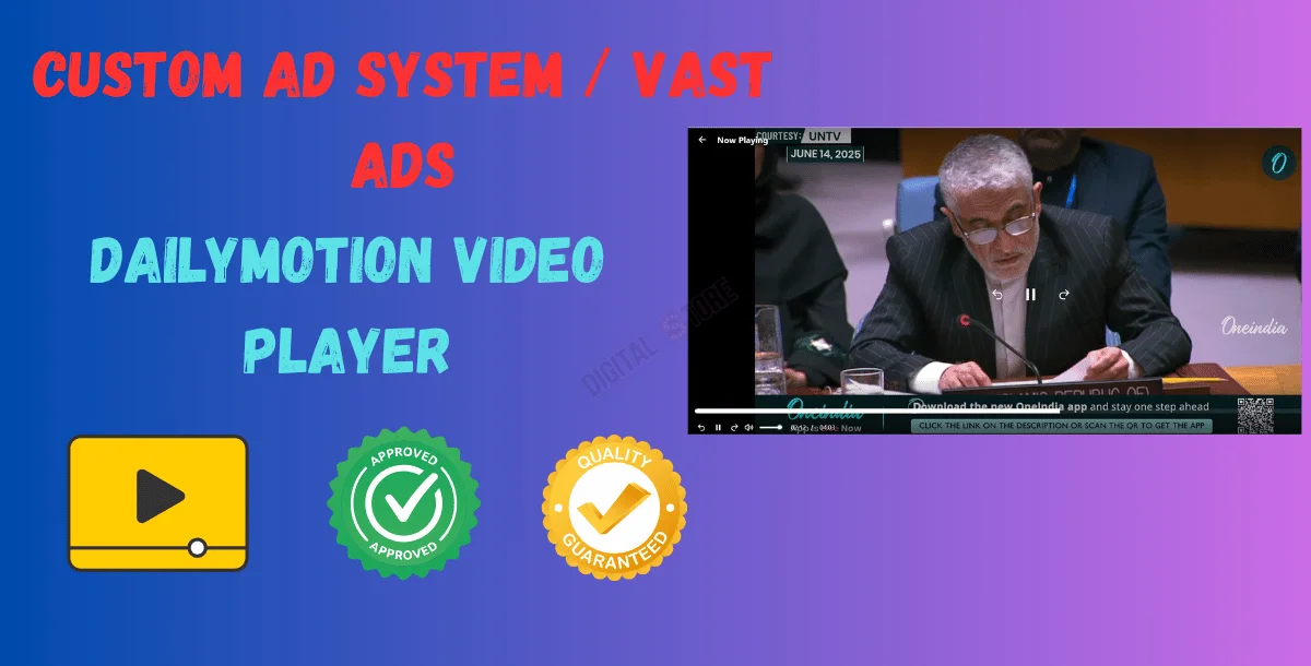 Dailymotion Video Player - Armed with custom ad system